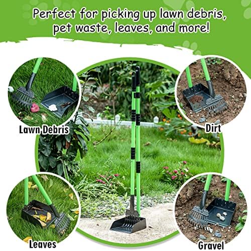 MXF Pooper Scooper, Dog Pooper Scooper Long Handle Stainless Metal