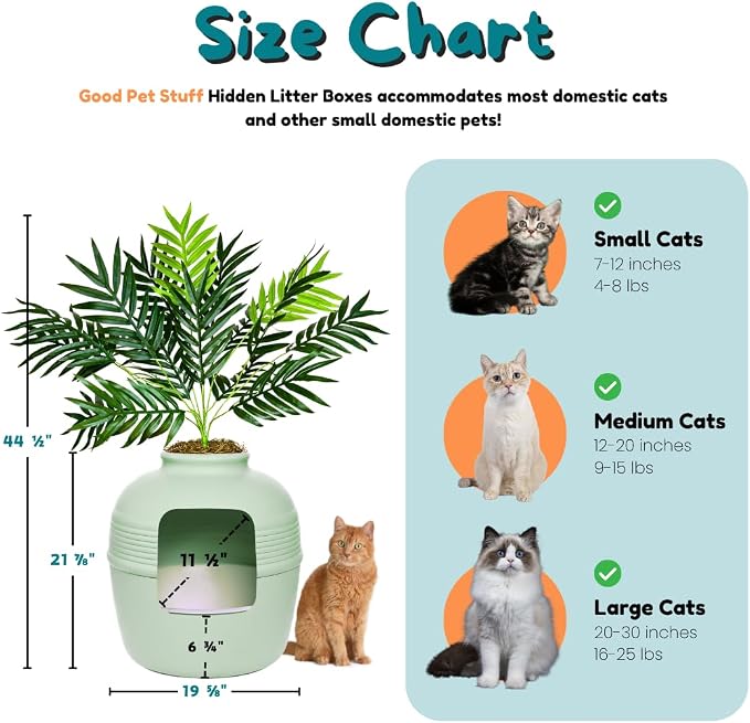 Good Pet Stuff Hidden Litter Box Planter, Decorative Cat Litter Enclosure - Image 6
