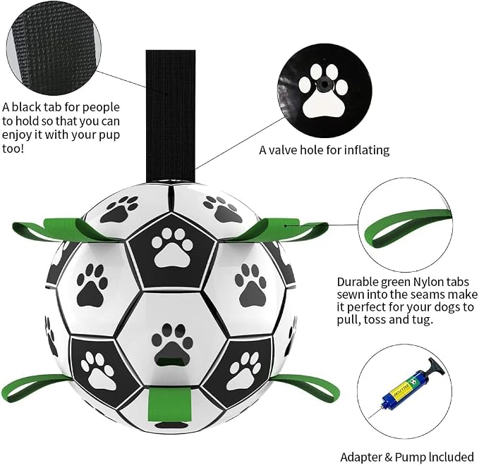 QDAN Dog Soccer Balls Toy with Bell Inside, Outdoor Interactive Dog Toys - Image 7