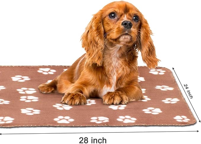 Comsmart Dog Blankets for Small Dogs, 6 Pack Puppy Blanket Cute Paw Print Pet - Image 3