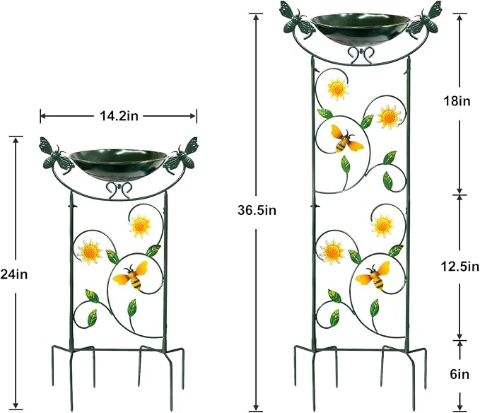 HONGLAND 36.5" Metal Bird Bath - Image 2