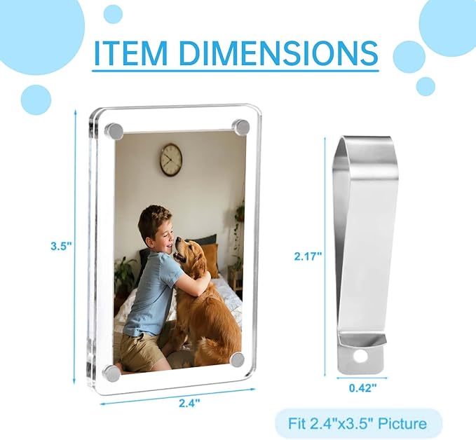 4 Pack Magnetic Car Visor Photo Holder – Personalized Acrylic Clip - Image 2