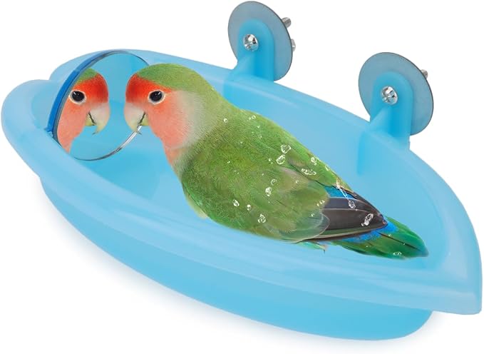 Hypeety Bird Bath with Mirror Portable Bird Bath Bird Bathroom by Hypeety