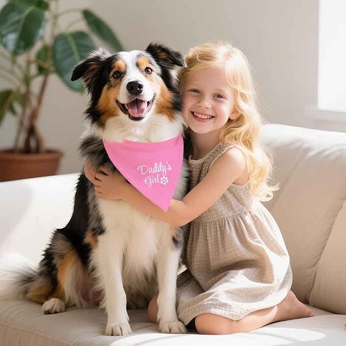 Daddy's Girl Funny Dog Bandana, Valentines Day Dog Bandana - Image 4