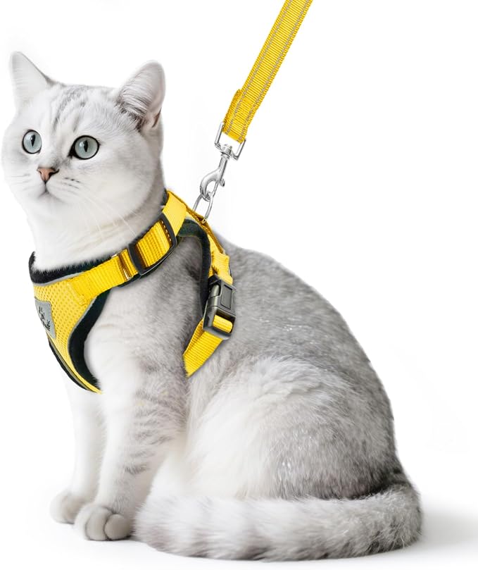 PUPTECK Cat Harness and Leash Set Escape Proof Reflective Cat Walking Harness by PUPTECK