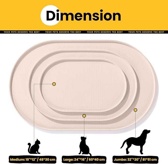 Dog Food Mat, 1/2 Inch Raised Edges Cat Feeding Mat, BPA-Free Silicone Pet Food - Image 4