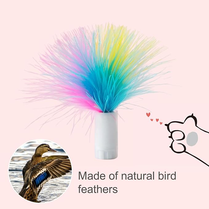 ORSDA 12 Pcs Feathers Replacement and Soft Furry Accessories ONLY Fits Cat Toys - Image 7