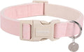 DOGWONG Cotton Pink Dog Collar Adjustable Soft Natural Fabric Pet Cute Wedding by DOGWONG