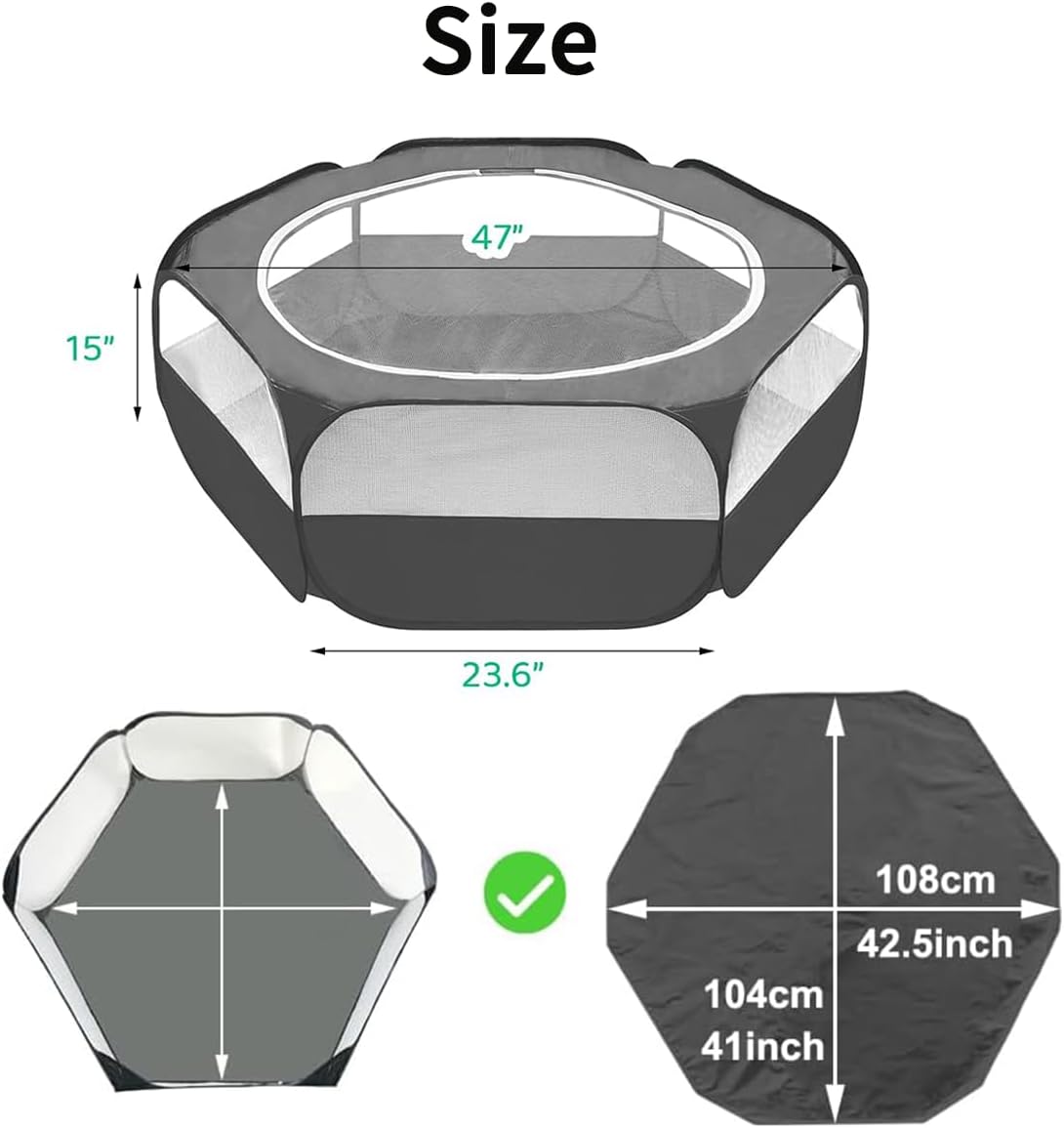 Amakunft 2-in-1 Small Animal Playpen with Pad Mat - GlobalHabitat Supply