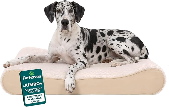 FurHaven Orthopedic Dog Bed for Large Dogs, Luxe Lounger Contour Mattress by FurHaven