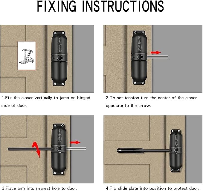 Safety Spring Door Closers, Adjustable Closing Hinge, Automatic Stopper Fire - Image 3
