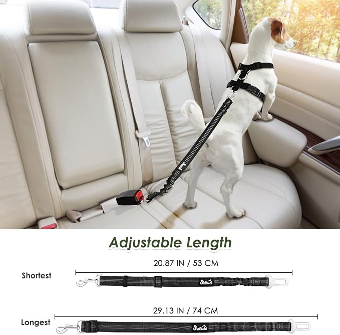 SlowTon Dog Seat Belt Harness for Car, Dog Car Harness Adjustable Mesh - Image 5