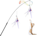 Pawaboo Feather Teaser Cat Toy, Interactive Feather Wand Cats Toy Flying by Pawaboo