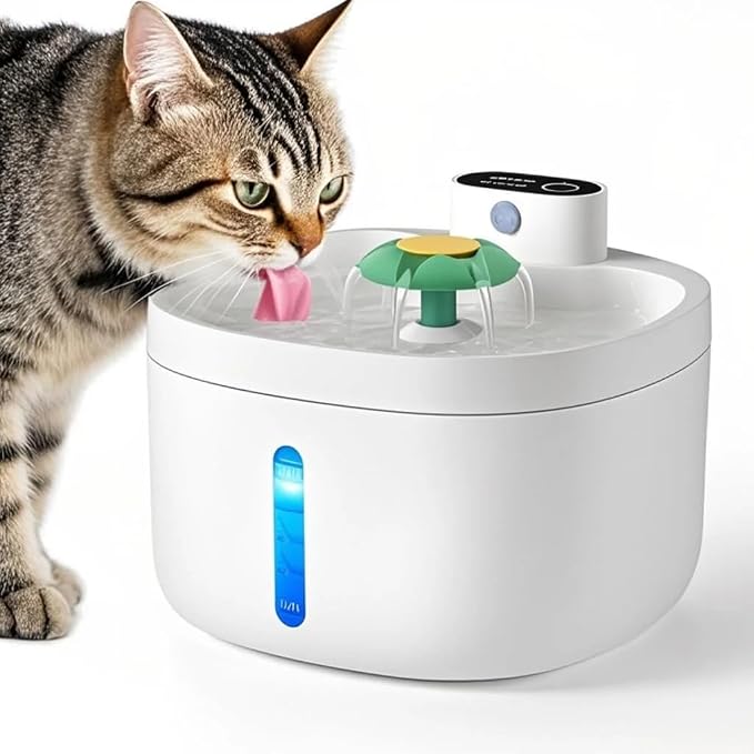 Wireless Cat Water Fountain, 42000mAH Battery Operated Cordless Cat Fountain by FLYINGJOING