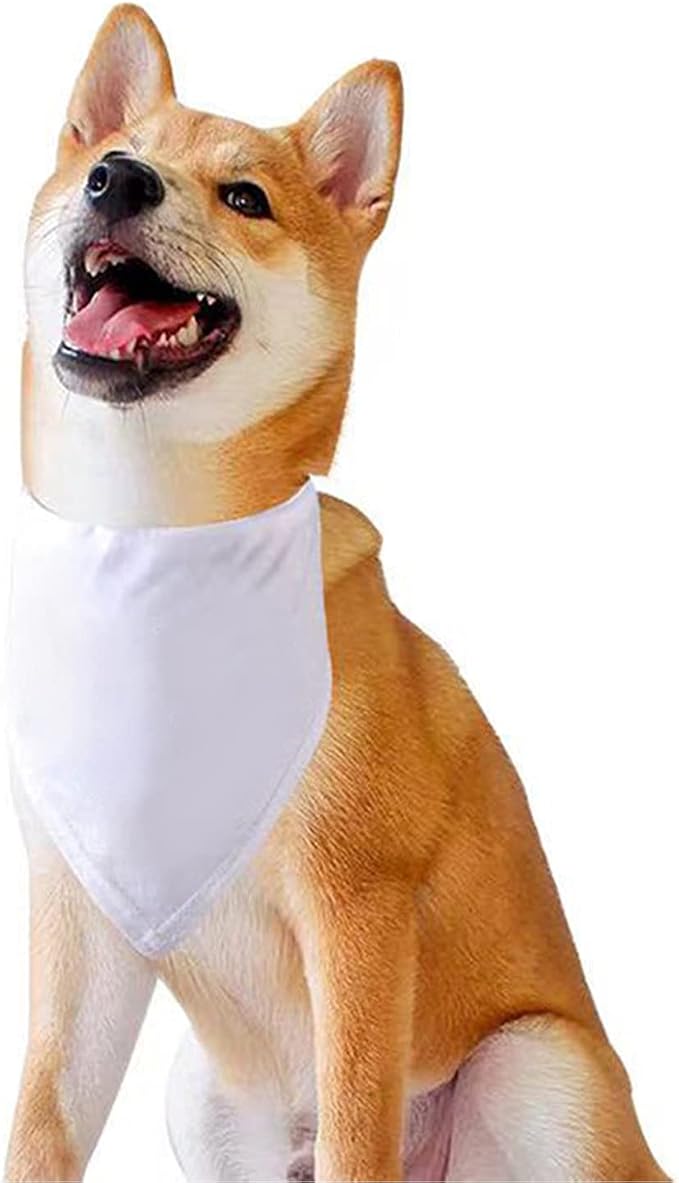 12 Pieces Sublimation Pet Bandanas White Heat Transfer Triangle Dog Scarf Blank - Image 4