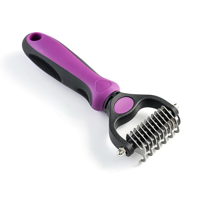 WePet Grooming Rake for Dogs & Cats, Double-Sided Deshedding Brush, Extra-Wide by WePet