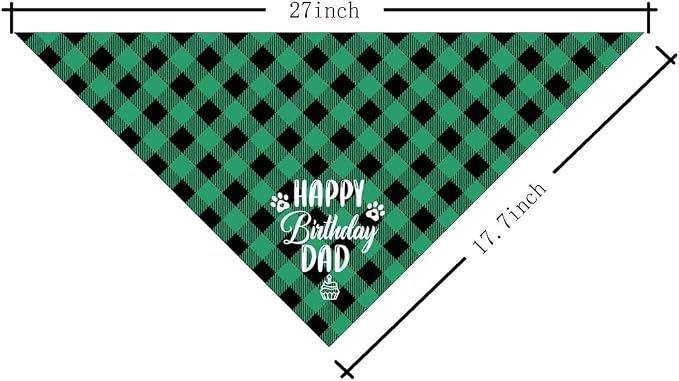 AUII JO DESIGN Dog Bandana, Plaid Geometric Pattern, Comfortable & Breathable - Image 2
