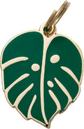 Two Tails Pet Company Personalized 'Monstera Leaf' Pet ID Tag & Collar Charm by TwoTailsPetCompany