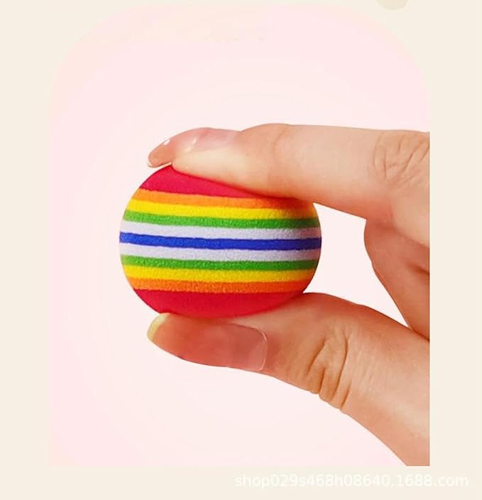 12PCS Foam Balls for Cats, Colorful Rainbow Cat Toy Sponge Balls Soft Pet Toy - Image 4
