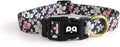 QQPETS Adjustable Soft Dog Collar: Print Flower Pink Multicolor Cute Patterns by QQPETS