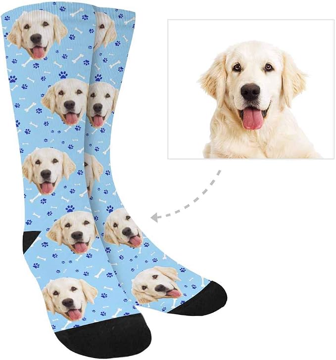 MyPupSocks Custom Personalized Photo Pet Face Socks, Cat and Dog Tracks Paws - Image 3