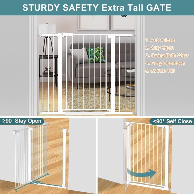 Fairy Baby 38" Extra Tall Dog Gate - Image 7