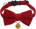 THAIN Cat Collar with Bow Tie and Bell, Breakaway Adjustable Cute Soft Corduroy by THAIN