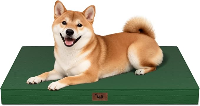 Outdoor Dog Bed for Medium Dogs, Waterproof Dog Crate Mat Orthopedic Egg Crate by TailStories