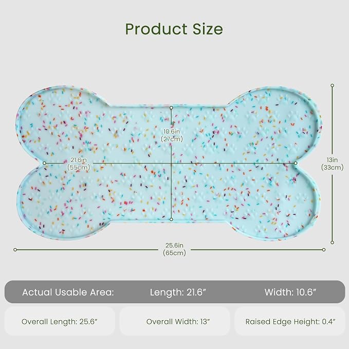 Dog Food Mat Anti-Slip Silicone Dog Bowl Mat Thicker Pet Placemat Waterproof - Image 2