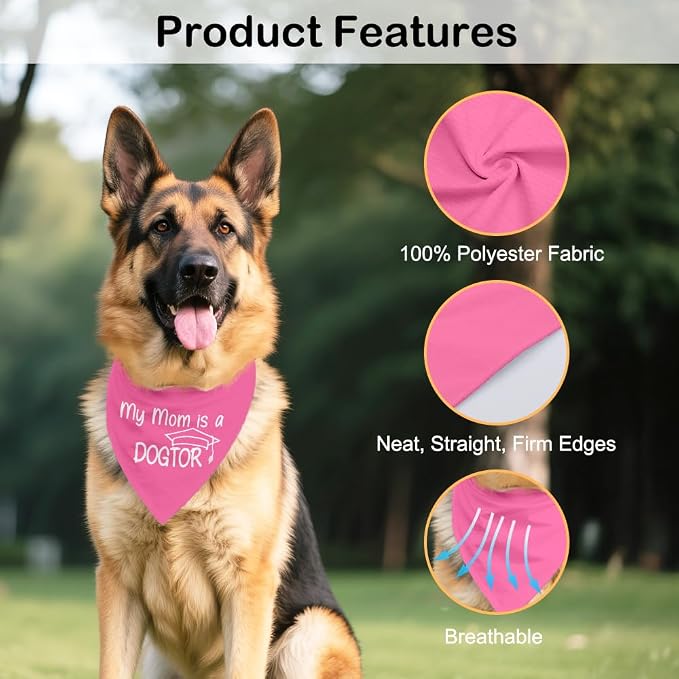 My Mom is A Dogtor Pink Dog Bandana, Graduation Gifts - Image 3
