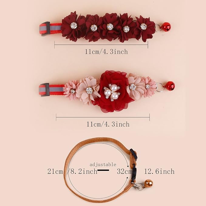 2 Pack Cat Collar Pink Floral - Image 6