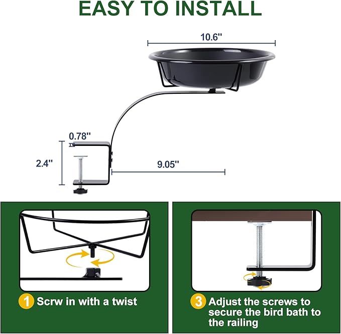 10.6-Inch Bowl Deck Mounted Bird Bath - Image 4