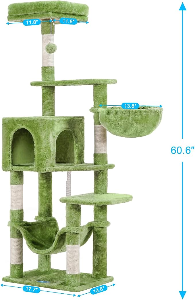 Hey-brother Cat Tree with Large Hammock, Cat Condo with Sisal-Covered - Image 3