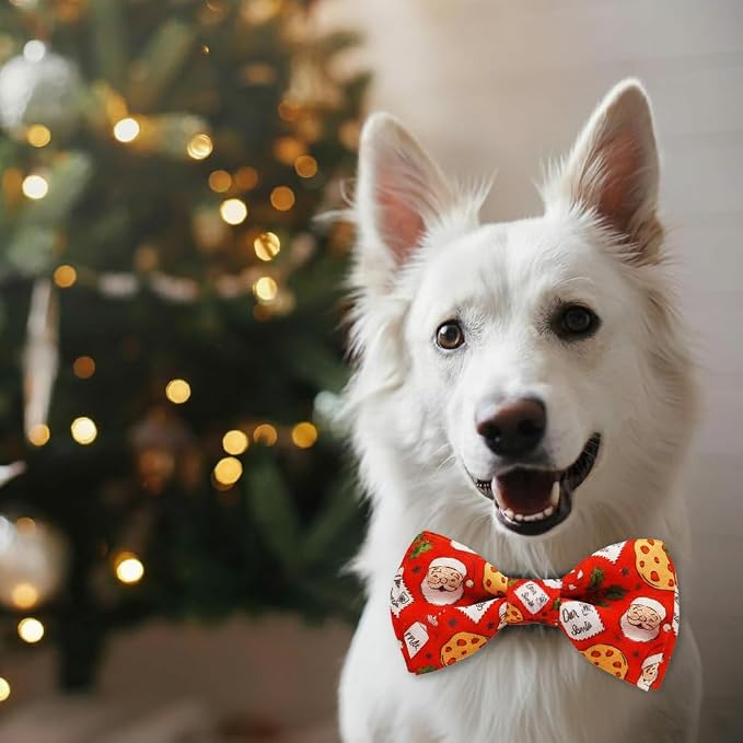 Christmas Dog Collar with Bow Tie Set, Adjustable Puppy Collar - Image 6
