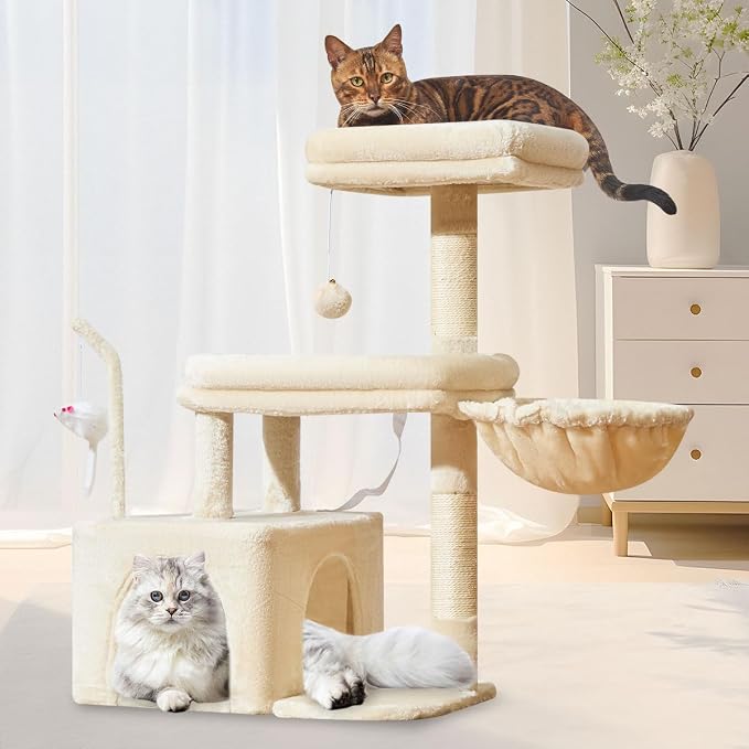 Taoqimiao MS043M Cat Tree, 32.2-Inch Cat Tower by Taoqimiao