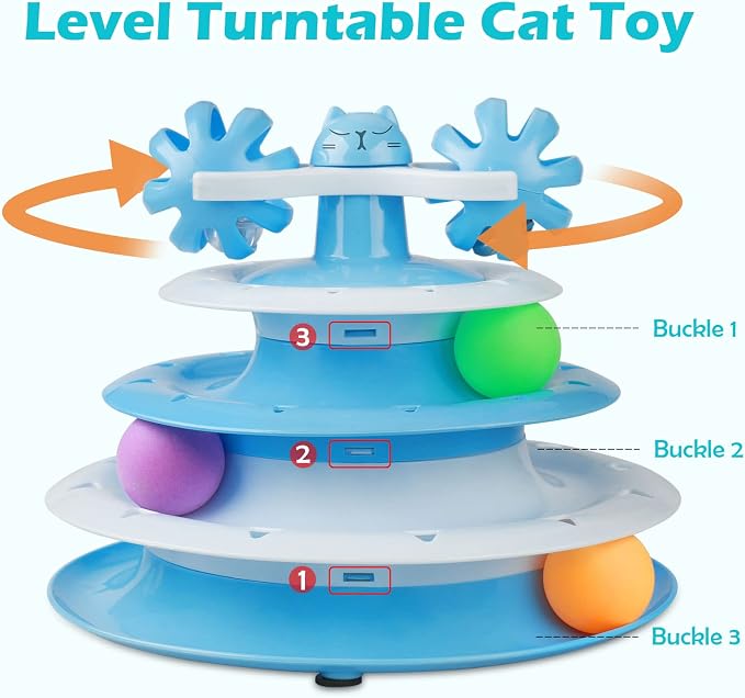 UPSKY Cat Toy Roller 4-Level Turntable Cat Toy Balls - Image 3