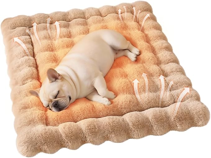 Self-Warming Cat Bed, Plush Faux Fur Pet Bed Mat by COZYHOMECHICSTYLE
