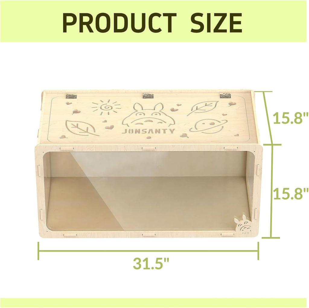 31.5 inch Wooden Hamster Cage, Large Habitat, Openable Top - GlobalHabitat Supply