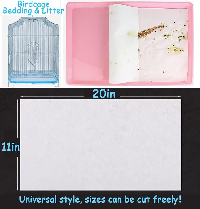 Firdnyohs 100PCS Bird Cage Liner Papers, Disposable Cage Paper Liners Precut - Image 3