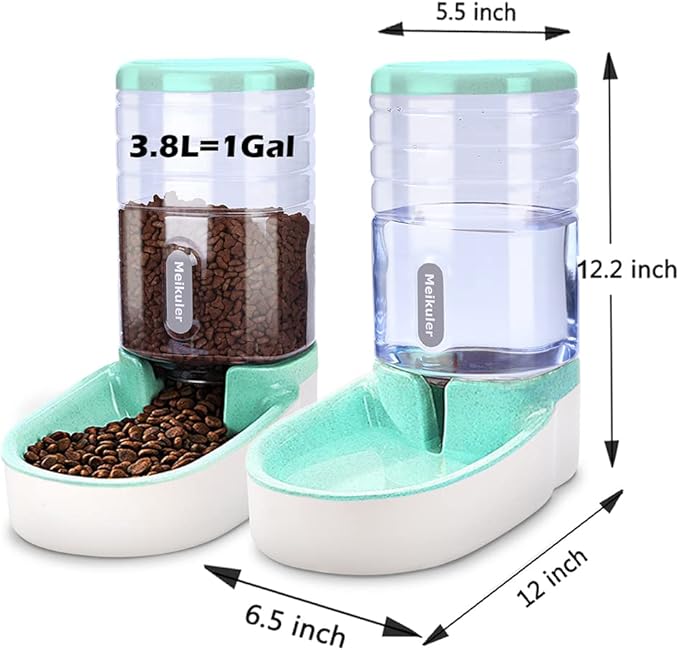 Meikuler Automatic Dog Cat Feeder and Water Dispenser Set, Waterer and Gravity - Image 6