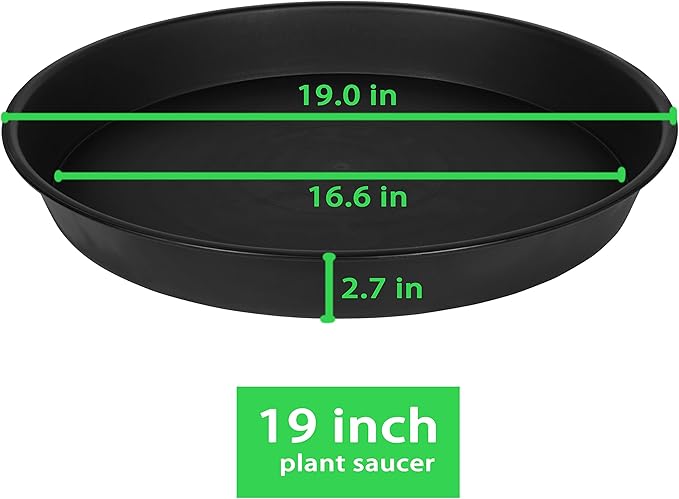4 Pack of 18 19 inch Plant Saucer Drip Tray, Heavy Duty Large Deep Plant Saucers - Image 2