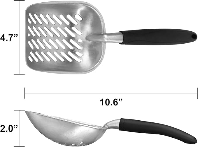 Cat Litter Scoop, Aluminum Alloy Sifter, Durable Metal Poop Scooper - Image 4
