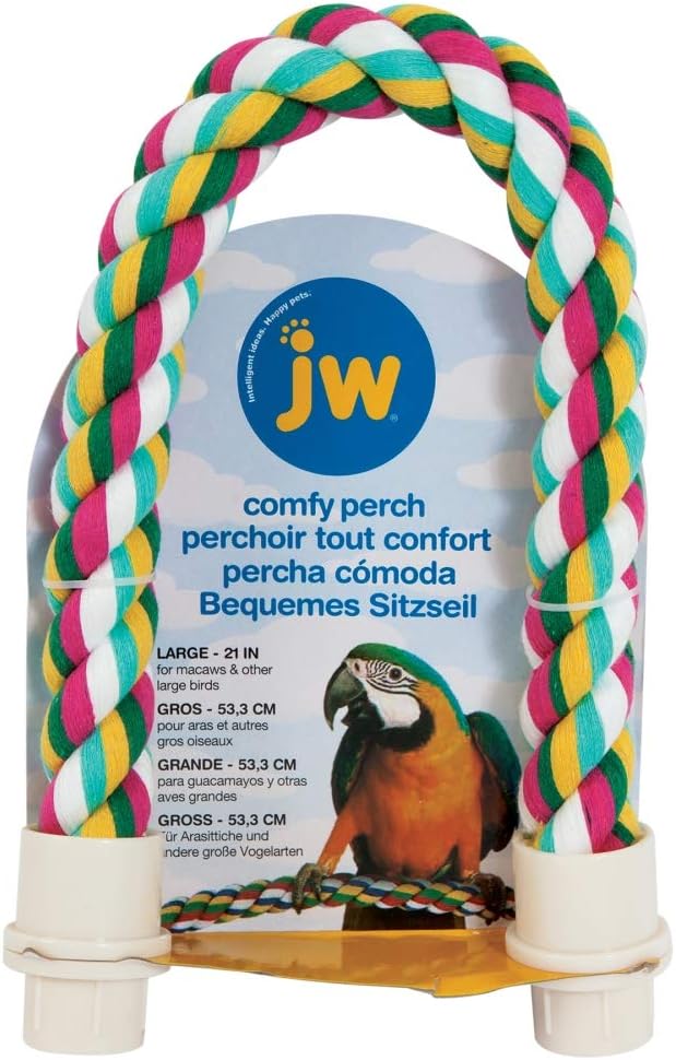 JW Pet Comfy Perch For Birds Flexible Multi-color Rope, Large - Image 3