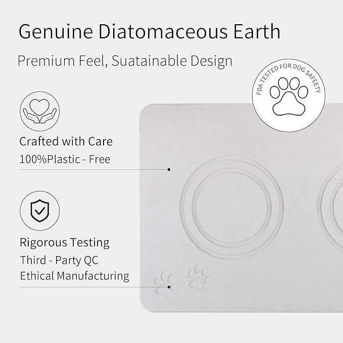 Home Dog Cat Bowl Stone Mat–Natural Diatomite Stone Pet Bowls Mat, Pet Feeding - Image 5