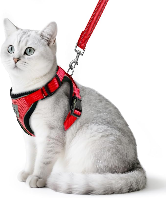 PUPTECK Cat Harness and Leash Set Escape Proof Reflective Cat Walking Harness by PUPTECK