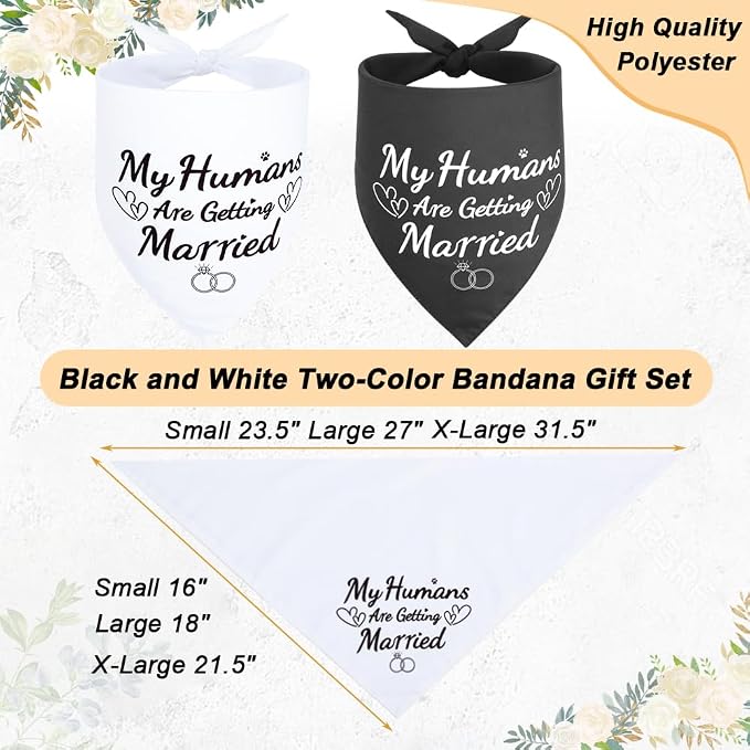 SZEE 2 Pack My Humans are Getting Married Dog Bandanas, Wedding or Engagement - Image 4
