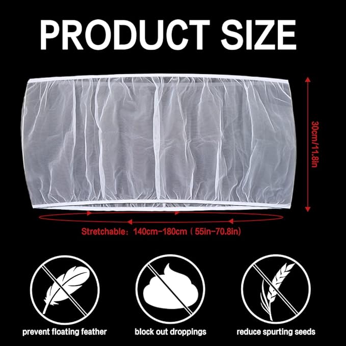 Soft Airy Bird Cage Net Cover, Bird Cage Seed Catcher, Skirt Guard Gauze - Image 2