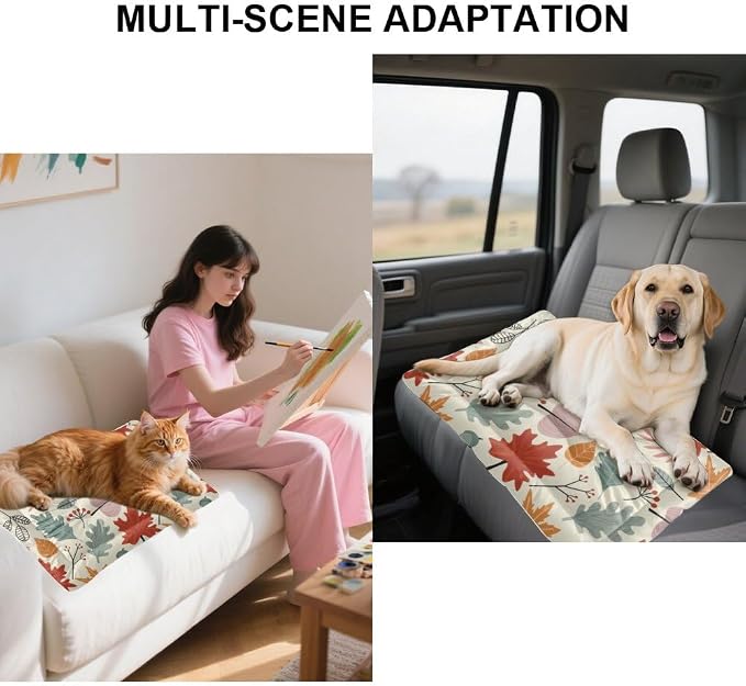 Colorful Leaf Seamless Dogs Beds Dog Bed Anti Slip Bed Mats - Image 5