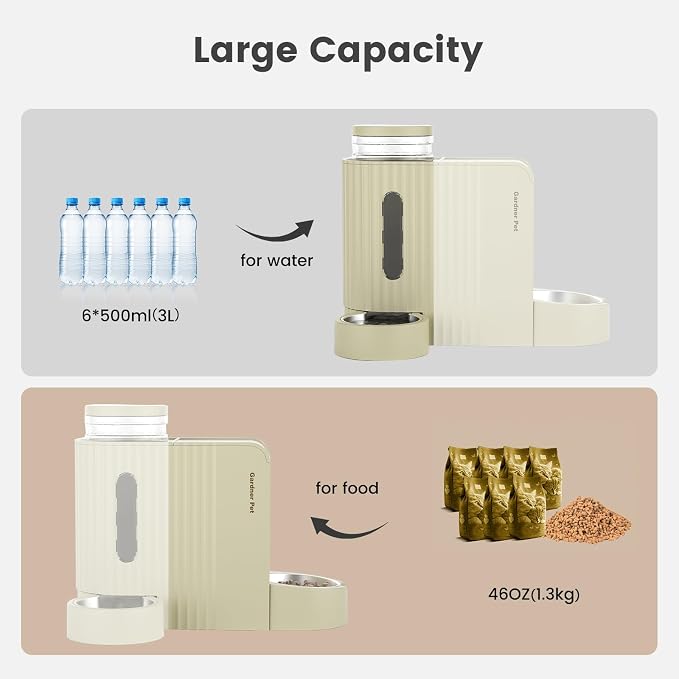 Gardner Pet Gravity Automatic 2-in-1 Pet Feeder, 0.8 Gallons*2 Cat Feeder and - Image 3
