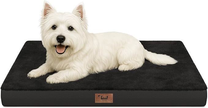 Comfort Dog Bed for Small Dogs & Cats, Waterproof Dog Crate Mat Orthopedic Egg by TailStories
